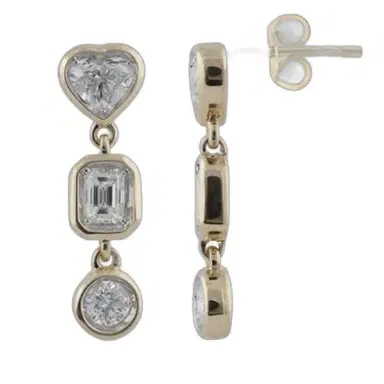 Wish Fine Jewelry 0.684ct Diamond 14K Gold Multi Shape Drop Earrings | Thumbnail 1 Wish Fine Jewelry 0.684ct Diamond 14K Gold Multi Shape Drop Earrings | Thumbnail 1