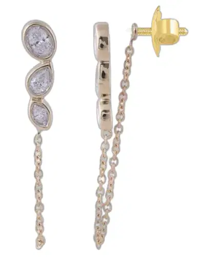 Wish Fine Jewelry 1.017ct Diamond 14K Gold Draped Chain Earrings | Thumbnail 1 Wish Fine Jewelry 1.017ct Diamond 14K Gold Draped Chain Earrings | Thumbnail 1