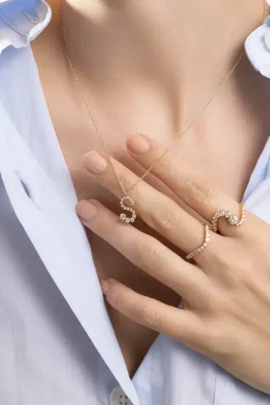 Sophie Bille Brahe Diamond Soprano Letter Necklace | Thumbnail 3 Sophie Bille Brahe Diamond Soprano Letter Necklace | Thumbnail 3