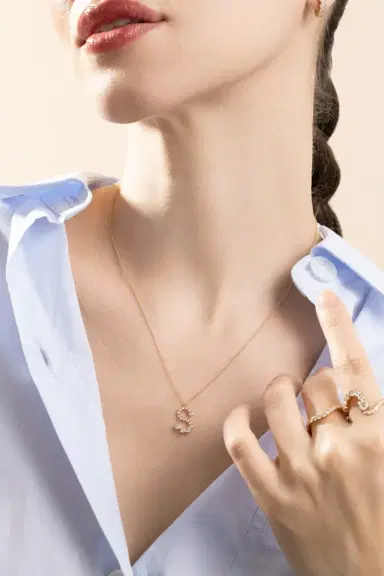 Sophie Bille Brahe Diamond Soprano Letter Necklace | Thumbnail 4 Sophie Bille Brahe Diamond Soprano Letter Necklace | Thumbnail 4