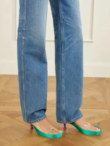 Chloé Junie Pvc-trimmed Satin Sandals | Thumbnail 2 Chloé Junie Pvc-trimmed Satin Sandals | Thumbnail 2