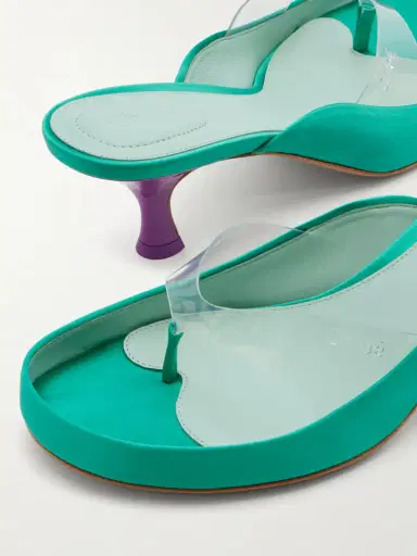 Chloé Junie Pvc-trimmed Satin Sandals | Thumbnail 5 Chloé Junie Pvc-trimmed Satin Sandals | Thumbnail 5