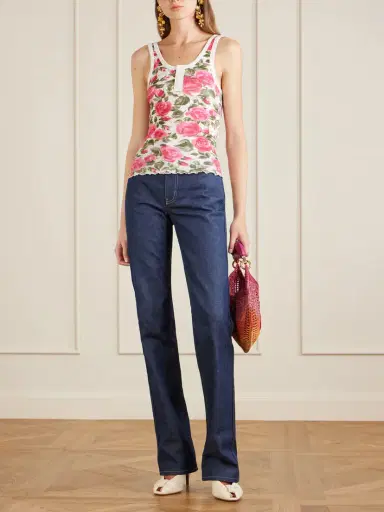 Chloé Summer Banana Leather-trimmed Embroidered Raffia Tote | Thumbnail 3 Chloé Summer Banana Leather-trimmed Embroidered Raffia Tote | Thumbnail 3