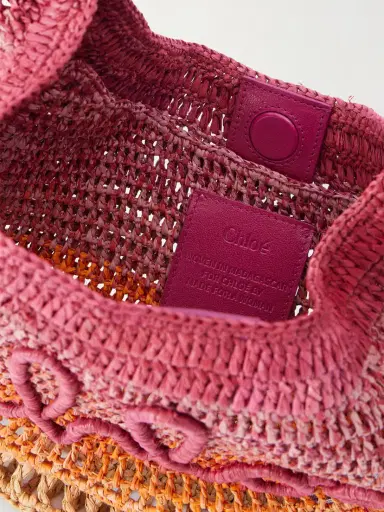 Chloé Summer Banana Leather-trimmed Embroidered Raffia Tote | Thumbnail 6 Chloé Summer Banana Leather-trimmed Embroidered Raffia Tote | Thumbnail 6