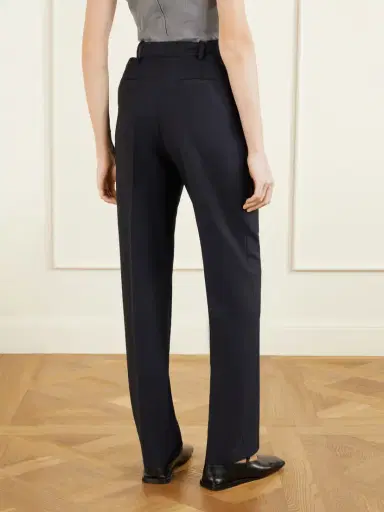 Jil Sander Cut-out Grain De Poudre Wool And Mohair-blend Straight-leg Pants | Thumbnail 3 Jil Sander Cut-out Grain De Poudre Wool And Mohair-blend Straight-leg Pants | Thumbnail 3