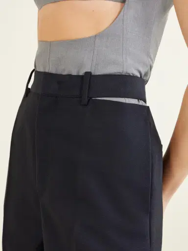 Jil Sander Cut-out Grain De Poudre Wool And Mohair-blend Straight-leg Pants | Thumbnail 4 Jil Sander Cut-out Grain De Poudre Wool And Mohair-blend Straight-leg Pants | Thumbnail 4