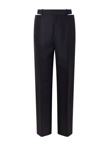 Jil Sander Cut-out Grain De Poudre Wool And Mohair-blend Straight-leg Pants | Thumbnail 1 Jil Sander Cut-out Grain De Poudre Wool And Mohair-blend Straight-leg Pants | Thumbnail 1