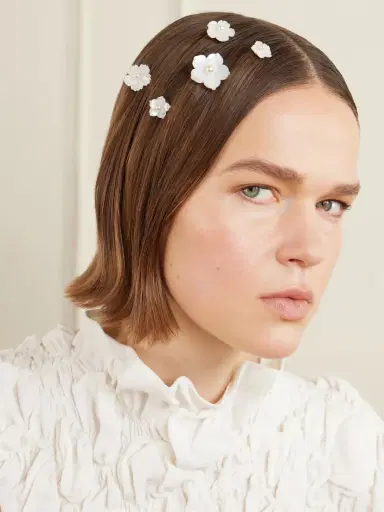 Jennifer Behr Zinnia Set Of Five Silver-tone Mother-of-pearl Headpiece | Thumbnail 2 Jennifer Behr Zinnia Set Of Five Silver-tone Mother-of-pearl Headpiece | Thumbnail 2