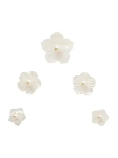 Jennifer Behr Zinnia Set Of Five Silver-tone Mother-of-pearl Headpiece | Thumbnail 1 Jennifer Behr Zinnia Set Of Five Silver-tone Mother-of-pearl Headpiece | Thumbnail 1
