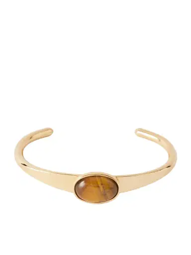 Jennifer Behr Elaine Gold-plated Tiger's Eye Cuff | Thumbnail 1 Jennifer Behr Elaine Gold-plated Tiger's Eye Cuff | Thumbnail 1