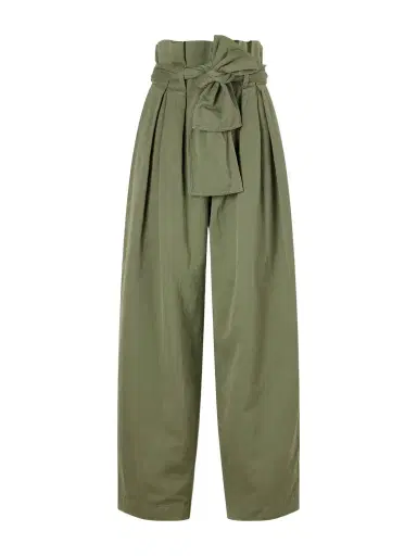 Balmain Belted Pleated Cotton And Linen-blend Twill Tapered Pants | Thumbnail 1 Balmain Belted Pleated Cotton And Linen-blend Twill Tapered Pants | Thumbnail 1