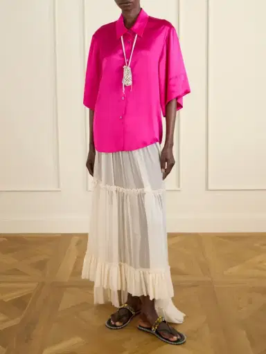 Dries Van Noten Clea Silk-satin Blouse | Thumbnail 2 Dries Van Noten Clea Silk-satin Blouse | Thumbnail 2