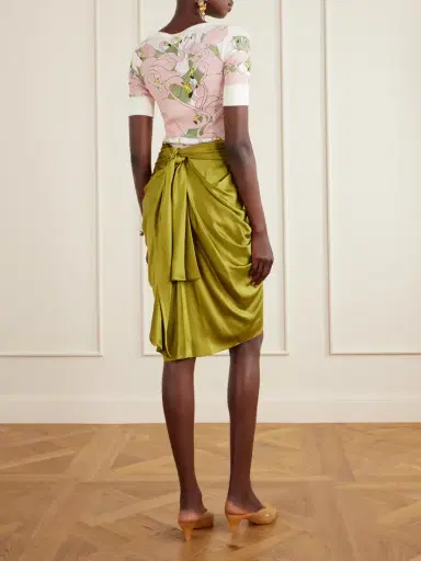 Chloé Twist-front Silk-crepe De Chine Midi Skirt | Thumbnail 3 Chloé Twist-front Silk-crepe De Chine Midi Skirt | Thumbnail 3