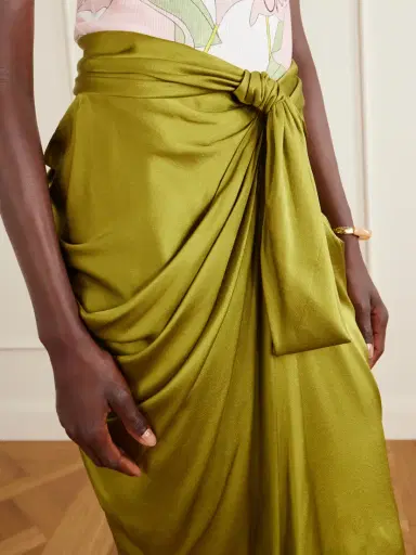 Chloé Twist-front Silk-crepe De Chine Midi Skirt | Thumbnail 4 Chloé Twist-front Silk-crepe De Chine Midi Skirt | Thumbnail 4