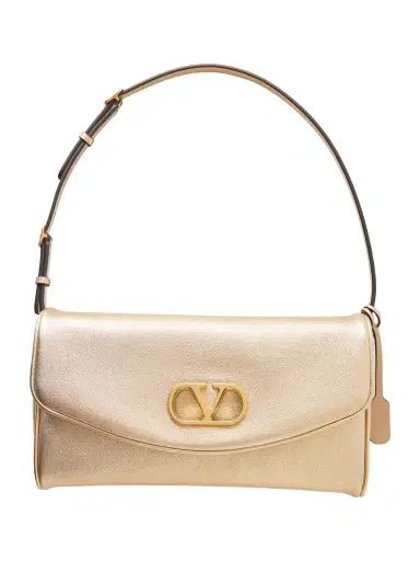 Valentino Garavani Devain Metallic Leather Shoulder Bag | Thumbnail 1 Valentino Garavani Devain Metallic Leather Shoulder Bag | Thumbnail 1