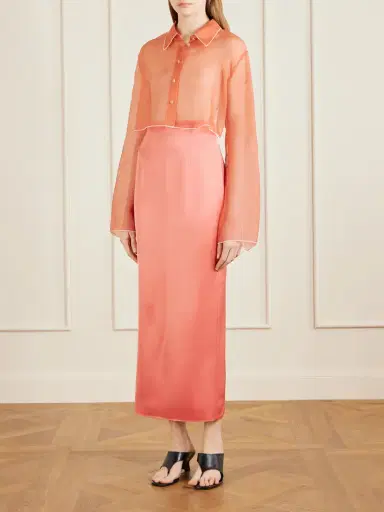 Khaite Fritz Cropped Layered Silk-organza Shirt | Thumbnail 2 Khaite Fritz Cropped Layered Silk-organza Shirt | Thumbnail 2