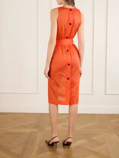 Saint Laurent Buttoned Front Midi Dress | Thumbnail 4 Saint Laurent Buttoned Front Midi Dress | Thumbnail 4