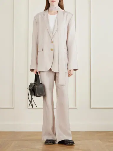Acne Studios Poltana Checked Cupro Wide-leg Pants | Thumbnail 2 Acne Studios Poltana Checked Cupro Wide-leg Pants | Thumbnail 2