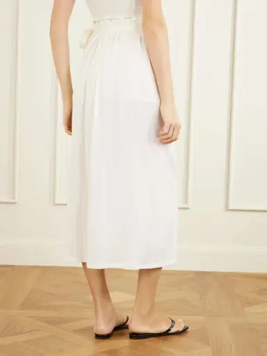 TOTEME Silk And Cotton-blend Wrap Midi Skirt | Thumbnail 4 TOTEME Silk And Cotton-blend Wrap Midi Skirt | Thumbnail 4