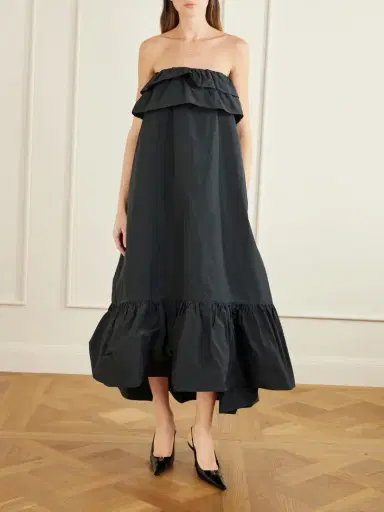Saint Laurent Ruffled Cotton-blend Poplin Maxi Dress | Thumbnail 2 Saint Laurent Ruffled Cotton-blend Poplin Maxi Dress | Thumbnail 2