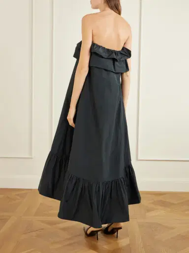 Saint Laurent Ruffled Cotton-blend Poplin Maxi Dress | Thumbnail 3 Saint Laurent Ruffled Cotton-blend Poplin Maxi Dress | Thumbnail 3