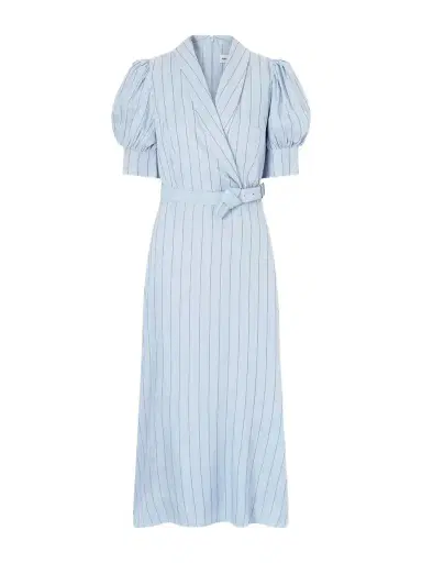 Rebecca Vallance Effie Belted Striped Linen-blend Midi Dress | Thumbnail 1 Rebecca Vallance Effie Belted Striped Linen-blend Midi Dress | Thumbnail 1