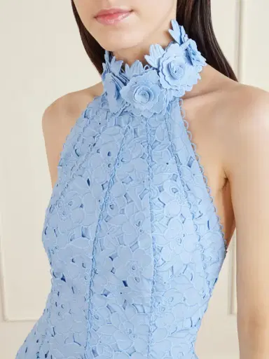 Rebecca Vallance Nuvola Appliquéd Broderie Anglaise Cotton Halterneck Midi Dress | Thumbnail 4 Rebecca Vallance Nuvola Appliquéd Broderie Anglaise Cotton Halterneck Midi Dress | Thumbnail 4