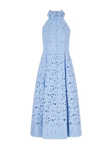 Rebecca Vallance Nuvola Appliquéd Broderie Anglaise Cotton Halterneck Midi Dress | Thumbnail 1 Rebecca Vallance Nuvola Appliquéd Broderie Anglaise Cotton Halterneck Midi Dress | Thumbnail 1