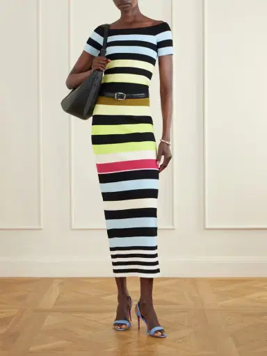 Christopher John Rogers Striped Double-knit Maxi Skirt | Thumbnail 2 Christopher John Rogers Striped Double-knit Maxi Skirt | Thumbnail 2