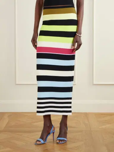 Christopher John Rogers Striped Double-knit Maxi Skirt | Thumbnail 3 Christopher John Rogers Striped Double-knit Maxi Skirt | Thumbnail 3