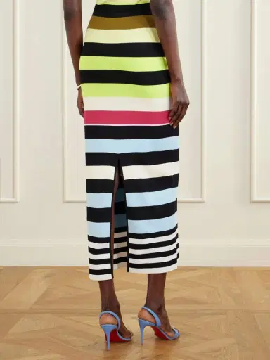 Christopher John Rogers Striped Double-knit Maxi Skirt | Thumbnail 4 Christopher John Rogers Striped Double-knit Maxi Skirt | Thumbnail 4