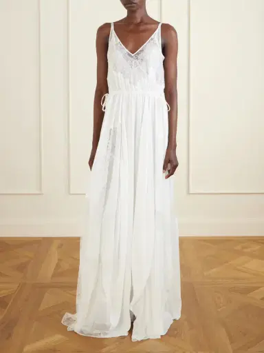 Heirlome Josephine Lace-trimmed Silk-georgette Maxi Dress | Thumbnail 2 Heirlome Josephine Lace-trimmed Silk-georgette Maxi Dress | Thumbnail 2
