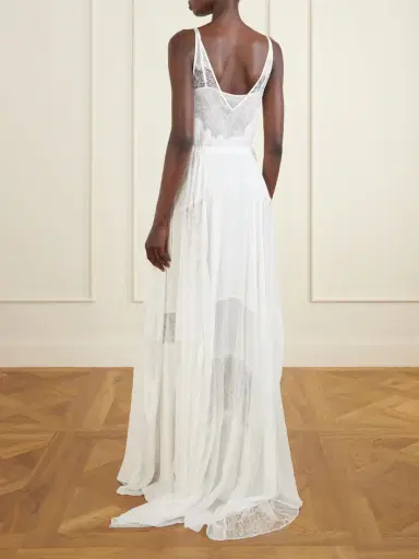 Heirlome Josephine Lace-trimmed Silk-georgette Maxi Dress | Thumbnail 3 Heirlome Josephine Lace-trimmed Silk-georgette Maxi Dress | Thumbnail 3