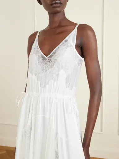 Heirlome Josephine Lace-trimmed Silk-georgette Maxi Dress | Thumbnail 4 Heirlome Josephine Lace-trimmed Silk-georgette Maxi Dress | Thumbnail 4