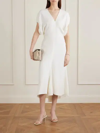 Victoria Beckham Twill Midi Dress | Thumbnail 2 Victoria Beckham Twill Midi Dress | Thumbnail 2