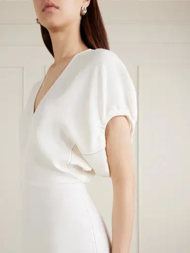 Victoria Beckham Twill Midi Dress | Thumbnail 4 Victoria Beckham Twill Midi Dress | Thumbnail 4