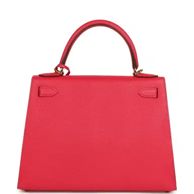 HERMÈS Pre-owned Hermes Kelly Sellier 28 Rose Extreme Epsom Gold Hardware | Thumbnail 4 HERMÈS Pre-owned Hermes Kelly Sellier 28 Rose Extreme Epsom Gold Hardware | Thumbnail 4