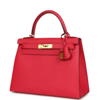 HERMÈS Pre-owned Hermes Kelly Sellier 28 Rose Extreme Epsom Gold Hardware | Thumbnail 5 HERMÈS Pre-owned Hermes Kelly Sellier 28 Rose Extreme Epsom Gold Hardware | Thumbnail 5