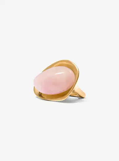 Michael Kors Collection 24k-Gold-Plated Brass and Stone Ring in Black - One Size by Michael Kors Collection | Thumbnail 4 Michael Kors Collection 24k-Gold-Plated Brass and Stone Ring in Black - One Size by Michael Kors Collection | Thumbnail 4