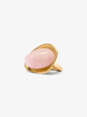 Michael Kors Collection 24k-Gold-Plated Brass and Stone Ring in Black - One Size by Michael Kors Collection | Thumbnail 5 Michael Kors Collection 24k-Gold-Plated Brass and Stone Ring in Black - One Size by Michael Kors Collection | Thumbnail 5