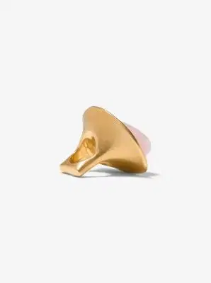 Michael Kors Collection 24k-Gold-Plated Brass and Stone Ring in Black - One Size by Michael Kors Collection | Thumbnail 6 Michael Kors Collection 24k-Gold-Plated Brass and Stone Ring in Black - One Size by Michael Kors Collection | Thumbnail 6