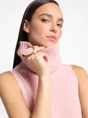 Michael Kors Collection 24k-Gold-Plated Brass and Stone Ring in Black - One Size by Michael Kors Collection | Thumbnail 7 Michael Kors Collection 24k-Gold-Plated Brass and Stone Ring in Black - One Size by Michael Kors Collection | Thumbnail 7