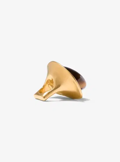 Michael Kors Collection 24k-Gold-Plated Brass and Stone Ring in Black - One Size by Michael Kors Collection | Thumbnail 10 Michael Kors Collection 24k-Gold-Plated Brass and Stone Ring in Black - One Size by Michael Kors Collection | Thumbnail 10