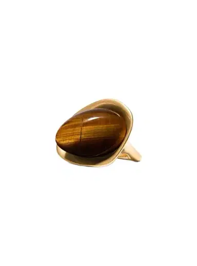 Michael Kors Collection 24k-Gold-Plated Brass and Stone Ring in Black - One Size by Michael Kors Collection | Thumbnail 1 Michael Kors Collection 24k-Gold-Plated Brass and Stone Ring in Black - One Size by Michael Kors Collection | Thumbnail 1