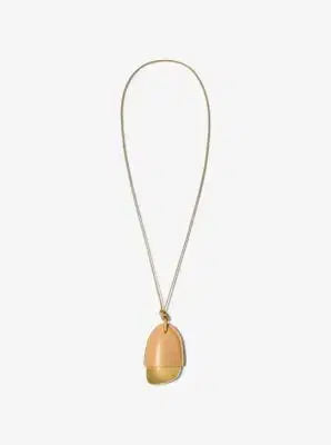 Michael Kors Collection Brushed Brass and Leather Wrapped Pendant Necklace | Thumbnail 2 Michael Kors Collection Brushed Brass and Leather Wrapped Pendant Necklace | Thumbnail 2