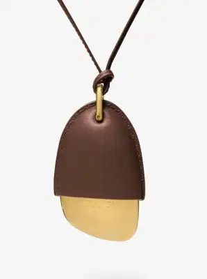 Michael Kors Collection Brushed Brass and Leather Wrapped Pendant Necklace | Thumbnail 11 Michael Kors Collection Brushed Brass and Leather Wrapped Pendant Necklace | Thumbnail 11