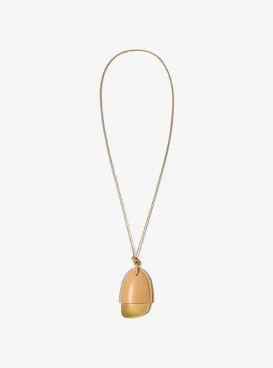 Michael Kors Collection Brushed Brass and Leather Wrapped Pendant Necklace | Thumbnail 15 Michael Kors Collection Brushed Brass and Leather Wrapped Pendant Necklace | Thumbnail 15