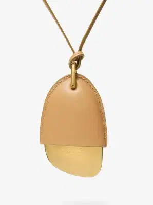 Michael Kors Collection Brushed Brass and Leather Wrapped Pendant Necklace | Thumbnail 3 Michael Kors Collection Brushed Brass and Leather Wrapped Pendant Necklace | Thumbnail 3