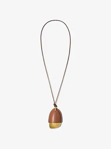 Michael Kors Collection Brushed Brass and Leather Wrapped Pendant Necklace | Thumbnail 5 Michael Kors Collection Brushed Brass and Leather Wrapped Pendant Necklace | Thumbnail 5