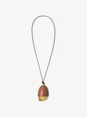 Michael Kors Collection Brushed Brass and Leather Wrapped Pendant Necklace | Thumbnail 6 Michael Kors Collection Brushed Brass and Leather Wrapped Pendant Necklace | Thumbnail 6